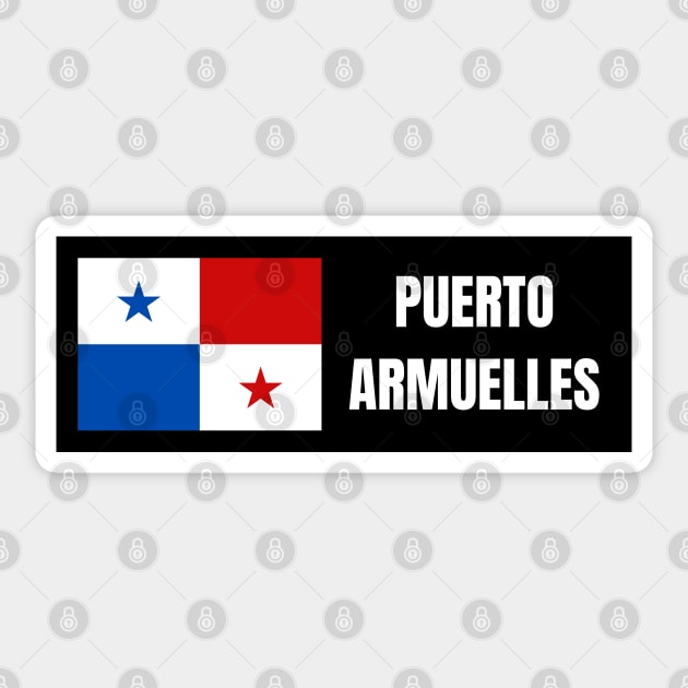 Puerto Armuelles City with Panama Flag Sticker by aybe7elf